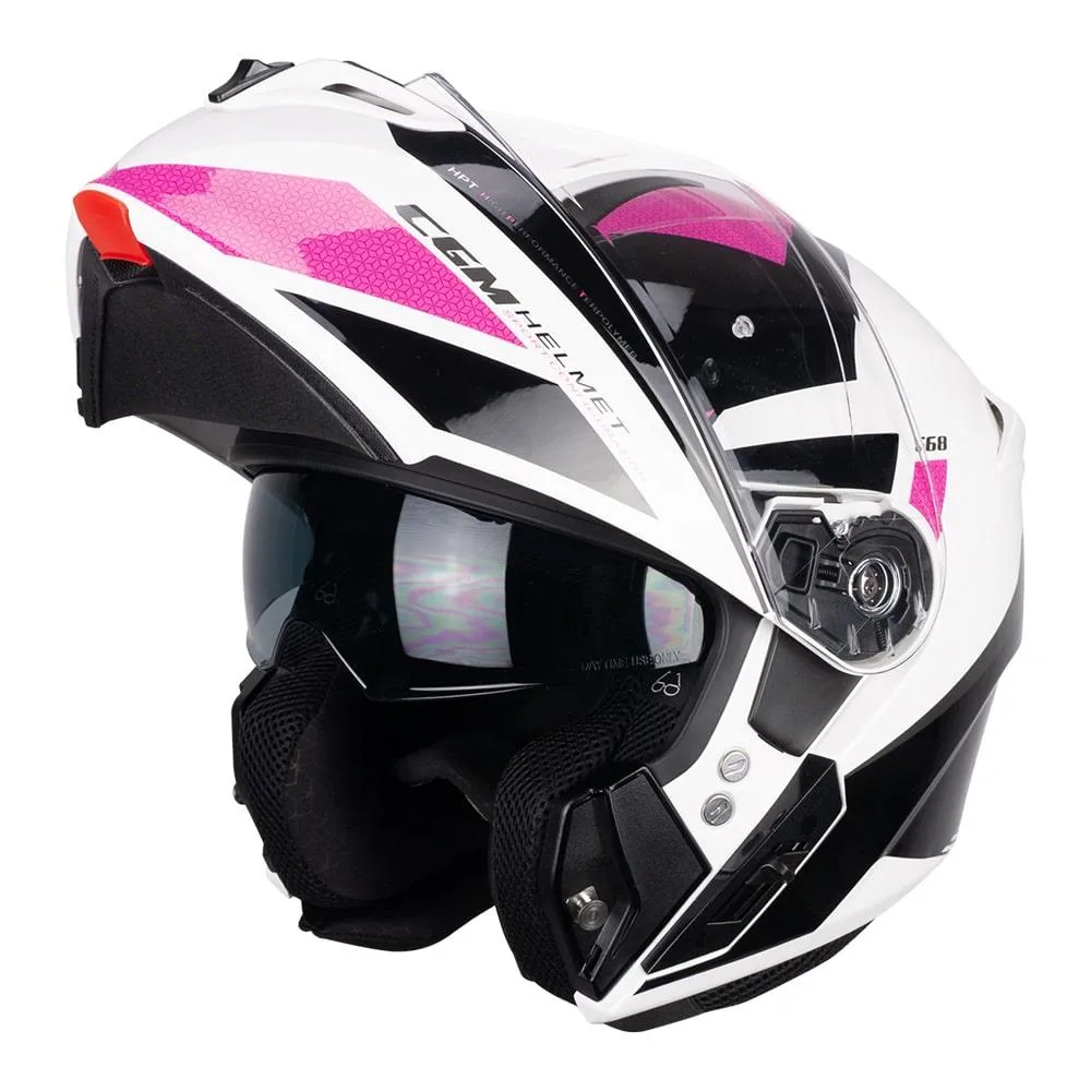CGM 568S Ber Çene Açılır Kask Siyah / Fuşya - M