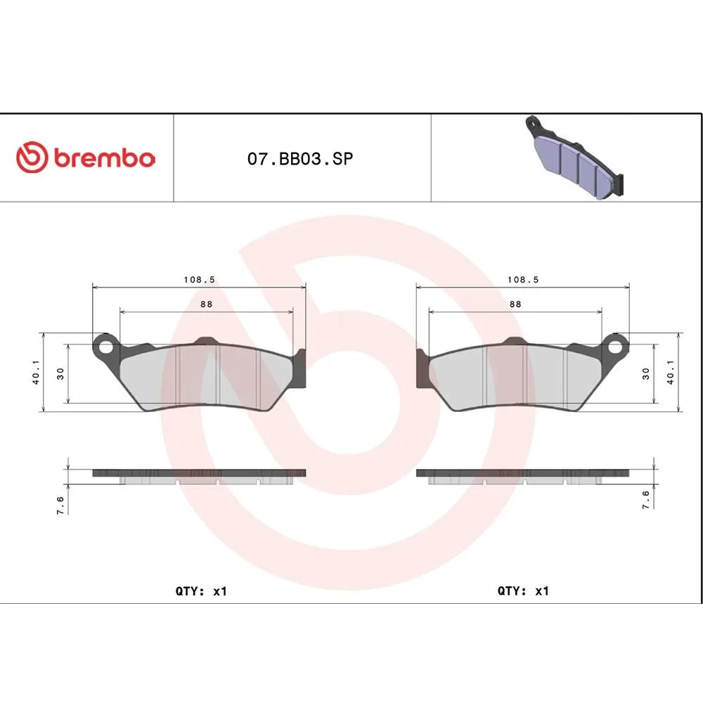 BREMBO R1200GS / R1250GS Sinter Arka Fren Balatası (209/2) 07BB03SP