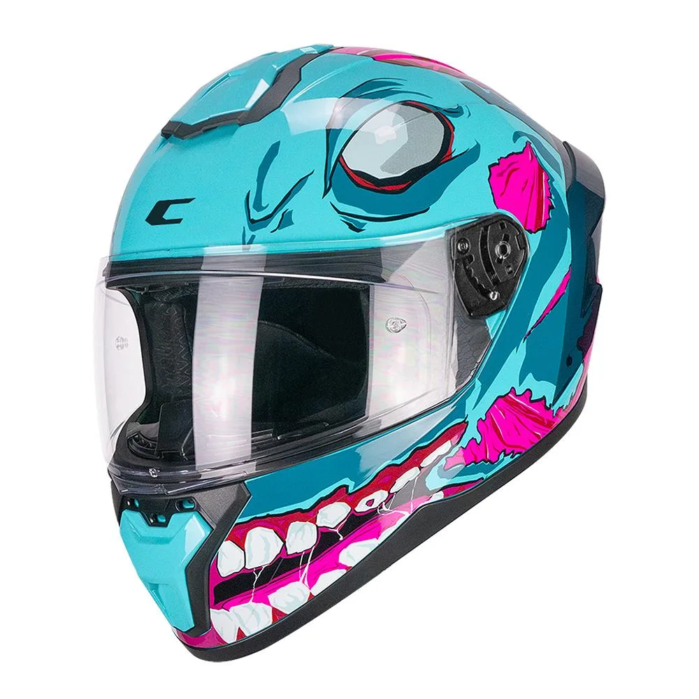 CGM 330R Riot Undead Kapalı Kask Mavi / Rosa - L