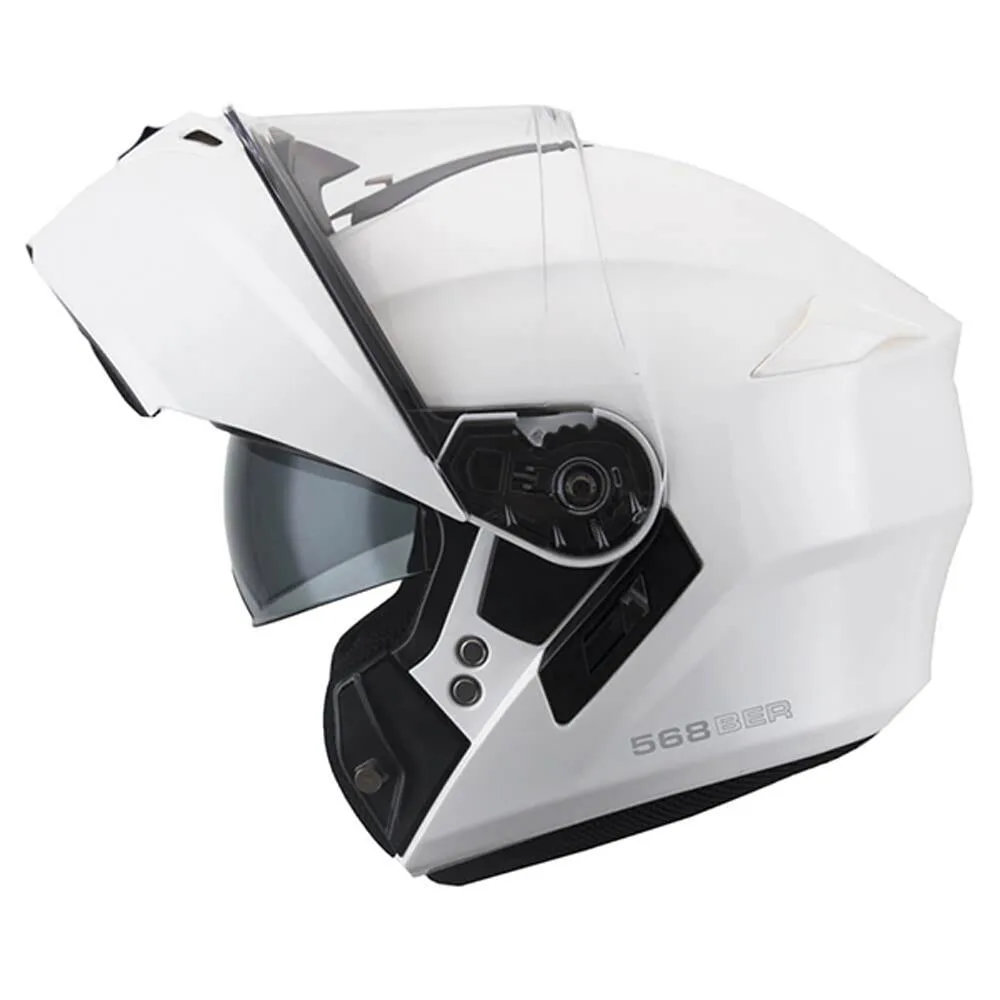 CGM 568A Ber Mono Çene Açılır Motosiklet Kaskı Beyaz / S