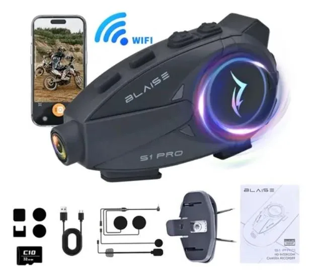 BLAISE S1-PRO Kameralı Bluetooth Motosiklet İnterkom