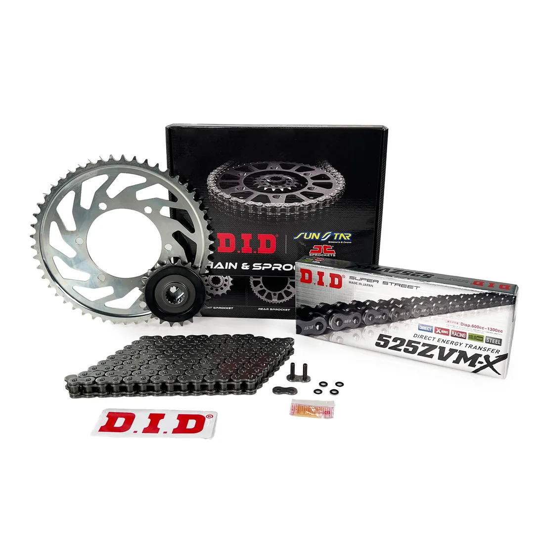 Zincir Dişli Seti - Triumph Thruxton RS (1200 CC) - (2020-2021) - Zincir : DID-525ZVM-X (Çelik)-100 / Dişli : (16T -42T)