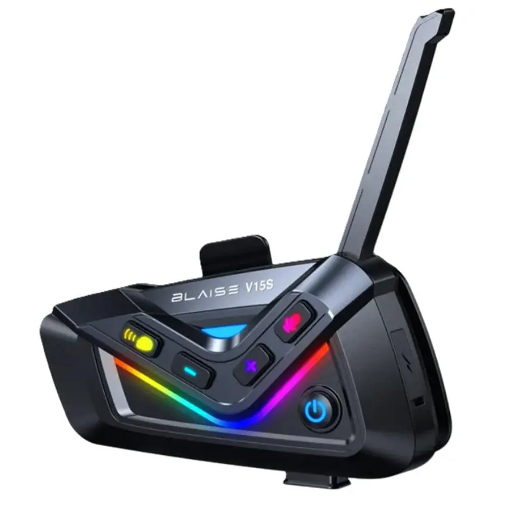 BLAISE V15S Bluetooth + Mesh Motosiklet Intercom Siyah