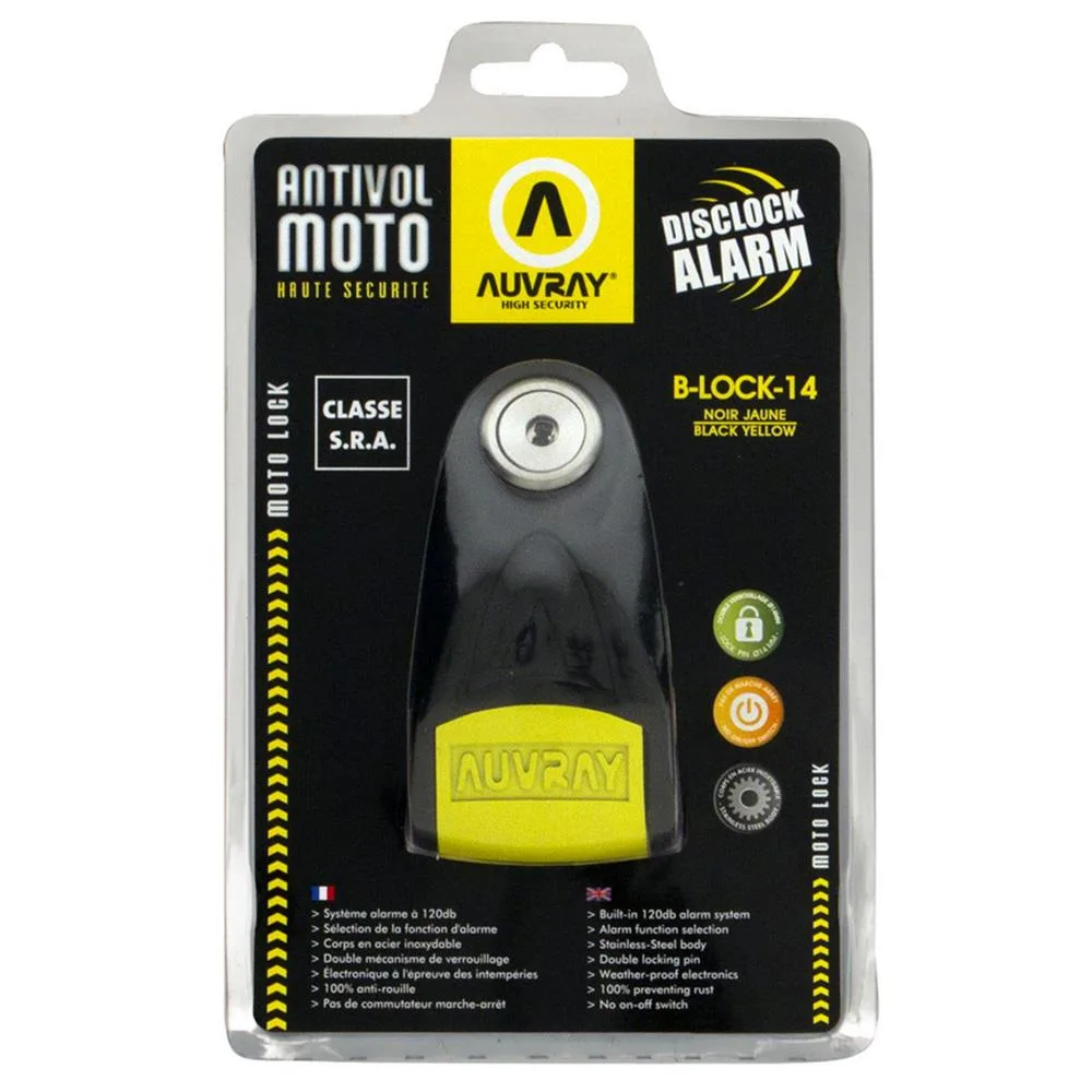 AUVRAY B - Lock 14 Çelik Alarmlı Disk Kilidi 14MM 120DB Sra Sertifikalı BLA14BYCAUV