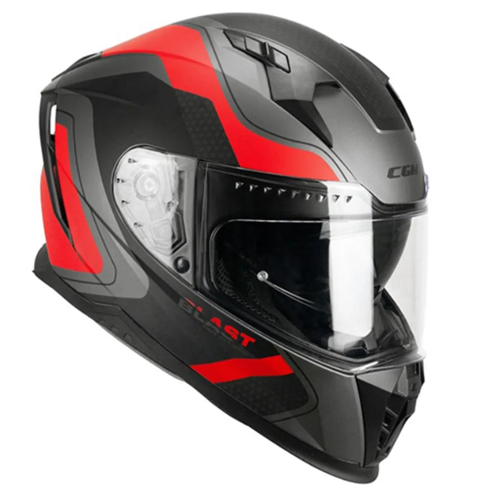 CGM 311R Blast Race Kapalı Kask Antrasit - Kırmızı L