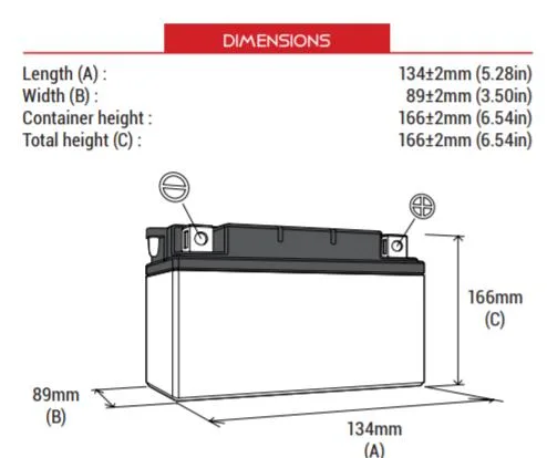 BS BATTERY BB14L - A2 (DRY) Motosiklet Aküsü