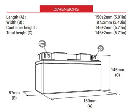 BS BATTERY BTX14L - BS Motosiklet Aküsü