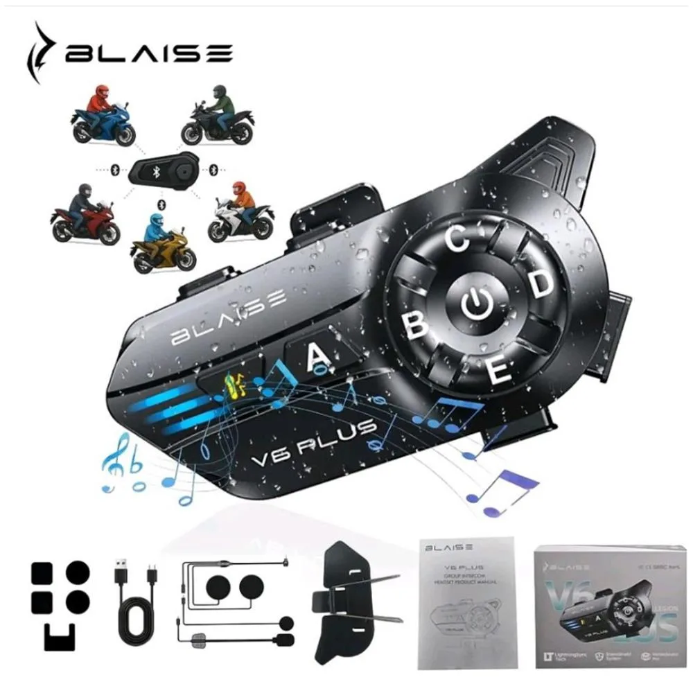 BLAISE V6PLUS Bluetooth Motosiklet İnterkom (1000M Uzun Menzil)