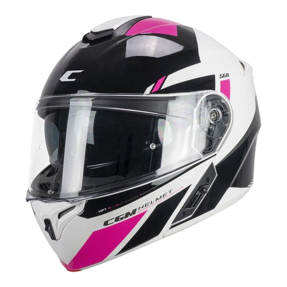 CGM 568S Ber Çene Açılır Kask Siyah / Fuşya - M