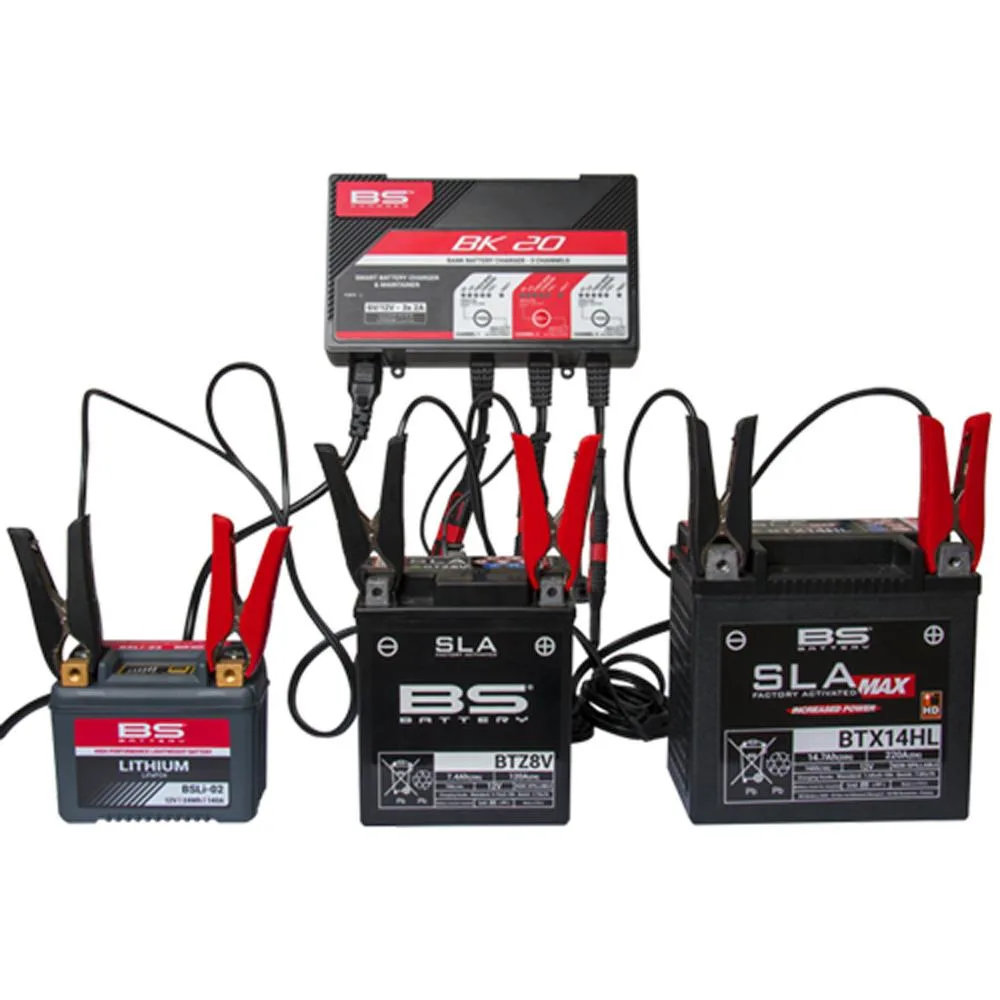 BS BATTERY BK20 3 Kanal Akü Şarj İstasyonu 6V/12V 2A
