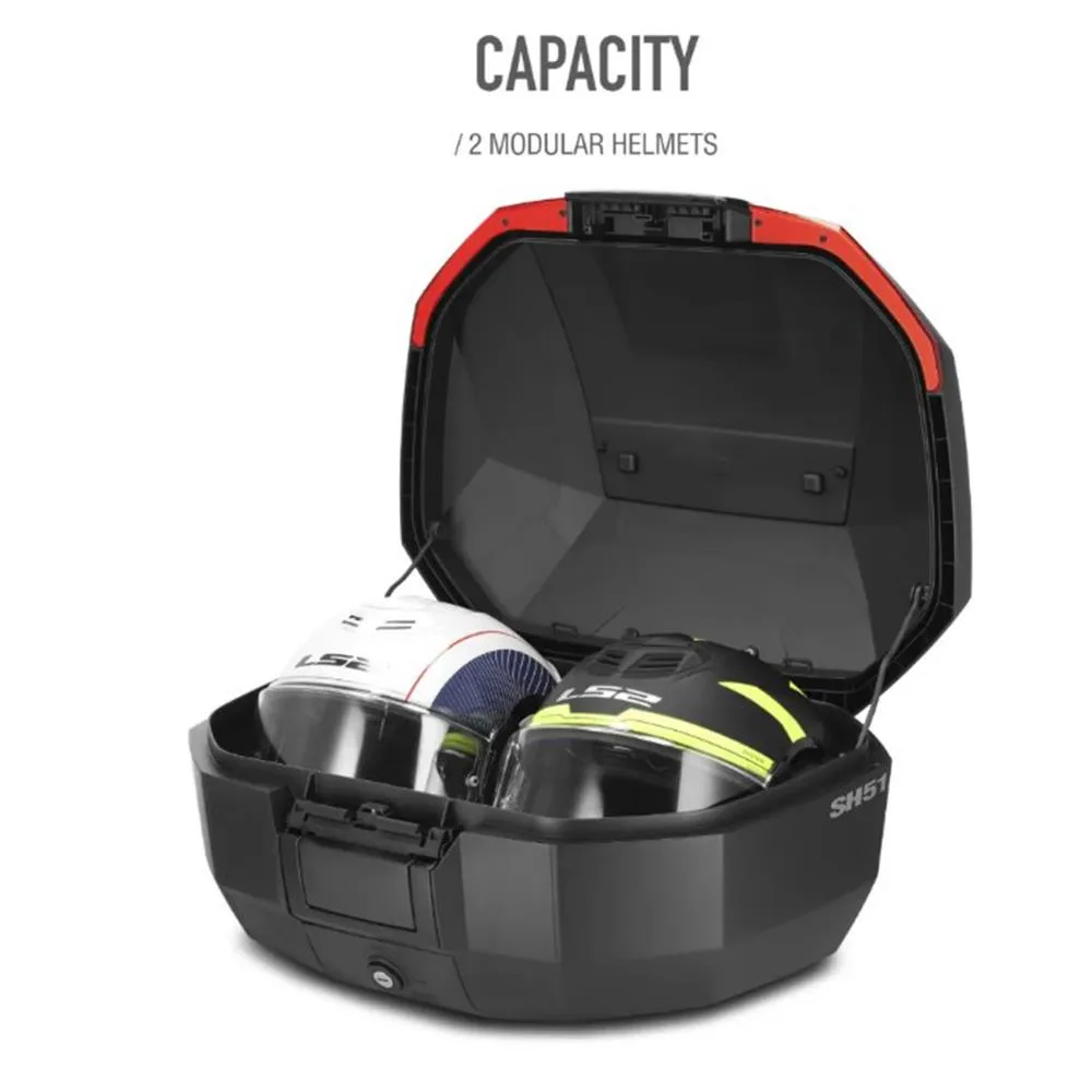 SHAD SH51 Karbon Kapaklı Motosiklet Topcase Arka Çanta 51L D0B51106